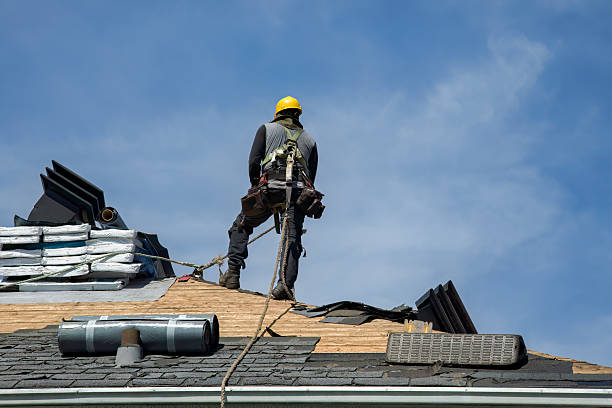 Professional Gutter Installation technician working in De Leon Springs, FL